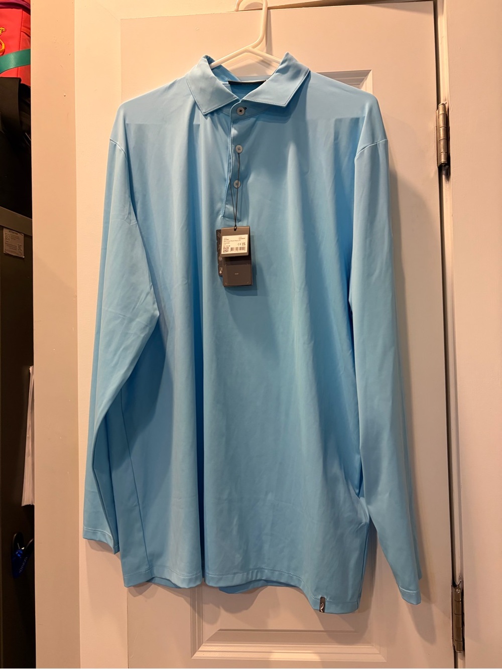 Kjus xl extra large Cincinnati country Men Light Blue Long-Sleeve Polo Shirt new